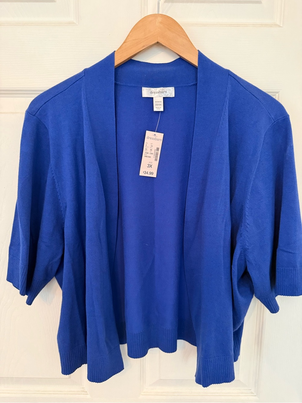 BNWT DRESS BARN BLUE WOMENS SHRUG SWEATER

THIS IS VINTAGE & NEVER BEEN WORN!